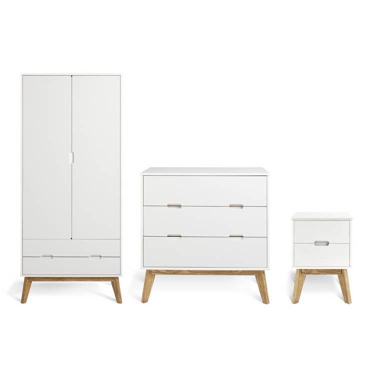 Habitat Pimlico 3 Piece 2 Door Wardrobe Set - White 0