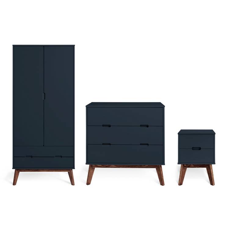 Habitat Pimlico 3 Piece 2 Door Wardrobe Set - Blue 0