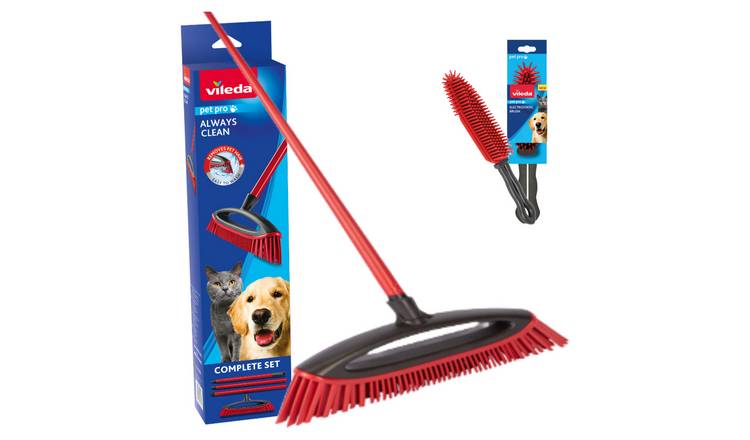 Vileda Pet Pro Rubber Broom & Electrostatic Brush Bundle