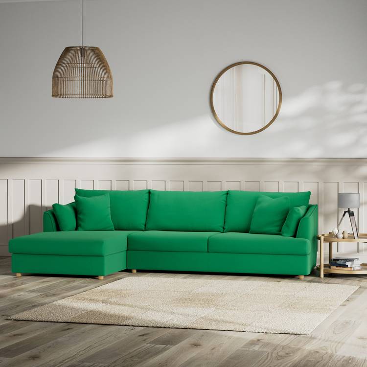Habitat Holmfirth Left Hand Corner Sofa - Emerald Green 0