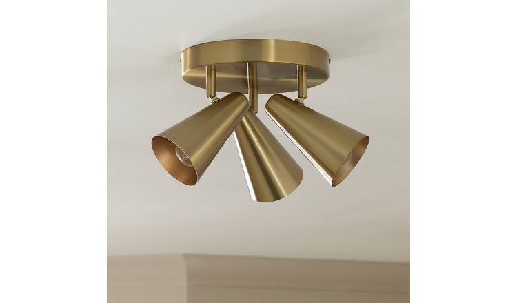 Habitat Steel 3 Lights Spotlight Plate - Brass