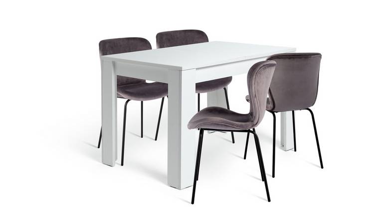 Argos Home Miami 4 - 6 Seater Table & 4 Etta Grey Chairs