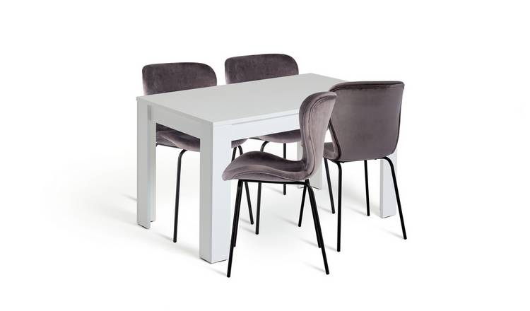 Argos Home Miami Dining Table & 4 Etta Grey Chairs