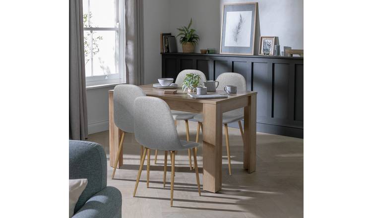 Argos Home Miami Dining Table & 4 Beni Grey Chairs