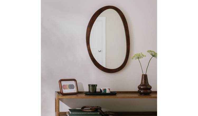 Habitat Mango Wood Irregular Wall Mirror - 70x45cm