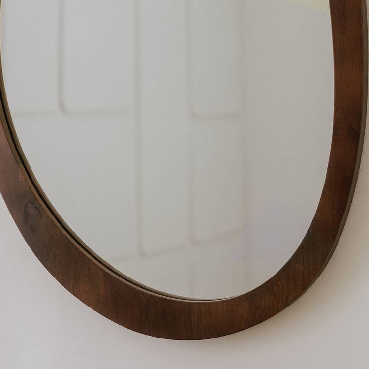 Habitat Mango Wood Irregular Wall Mirror - 70x45cm 0