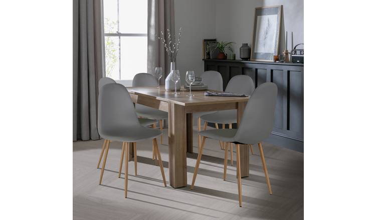 Argos Home Miami 4 - 6 Seater Table & 4 Beni Grey Chairs