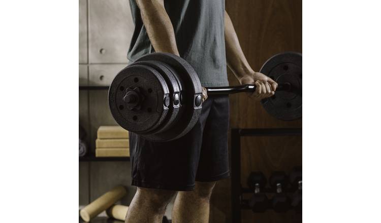 Buy Opti Z Curl Vinyl Barbell Weight Set 25kg Barbells Argos