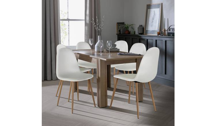 Argos Home Miami 4 - 6 Seater Table & 4 Beni White Chairs