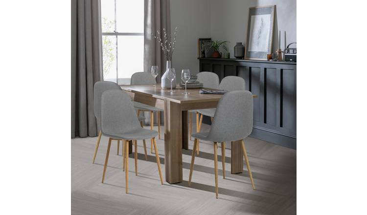 Argos Home Miami 6 - 8 Seater Table & 6 Beni Grey Chairs