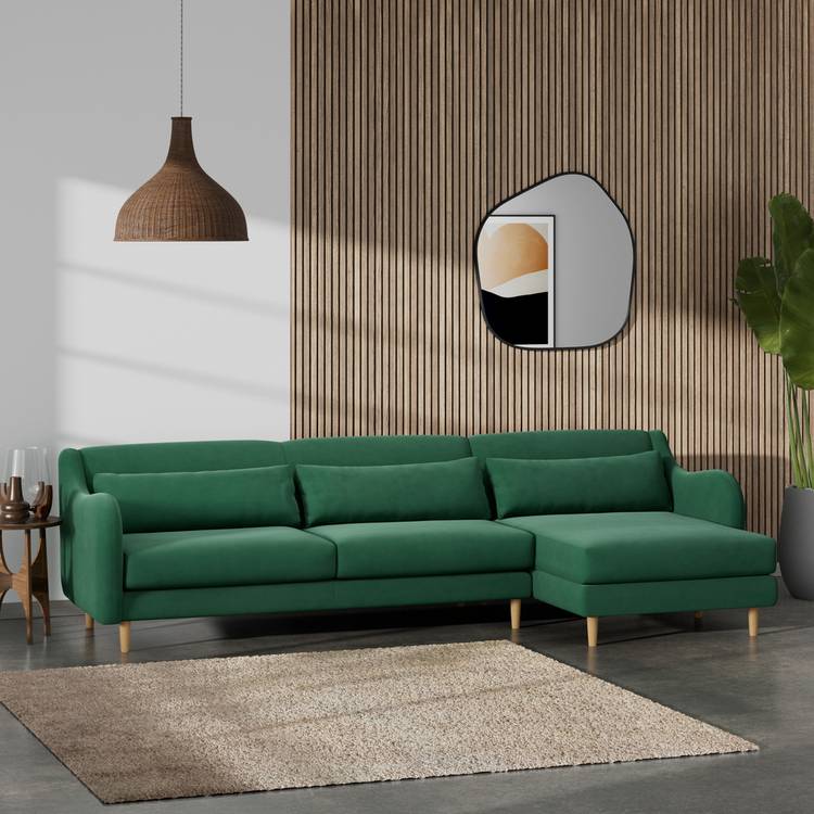 Habitat Turnmill Right Hand Corner Sofa - Green 0