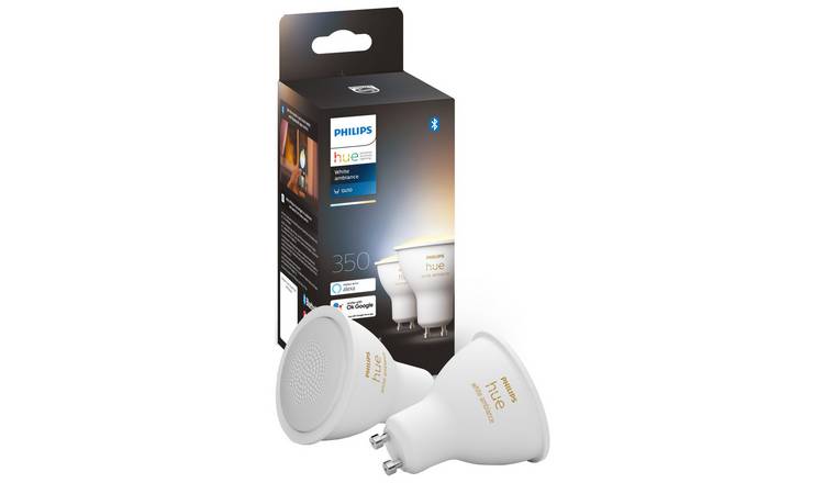 Philips Hue Tunable White GU10 5W Smart LED Bulbs - 2 Pack 