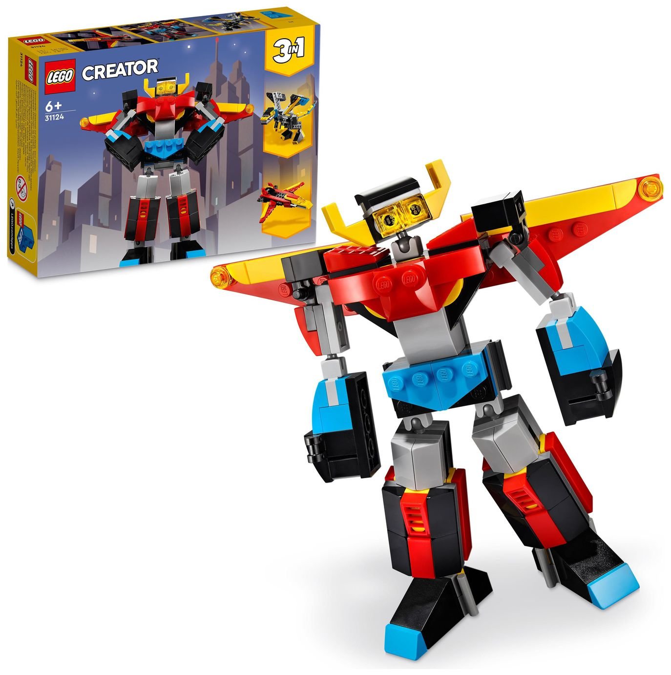 LEGO Creator 3in1 Super Robot, Dragon, Jet Plane Toy 31124