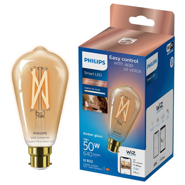 Philips 50W Smart LED Tunable Filament ST64 B22 Bulb 0