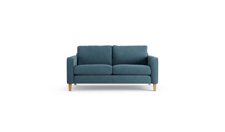 Habitat Flint Fabric 2 Seater Sofa - Blue - Ash Leg