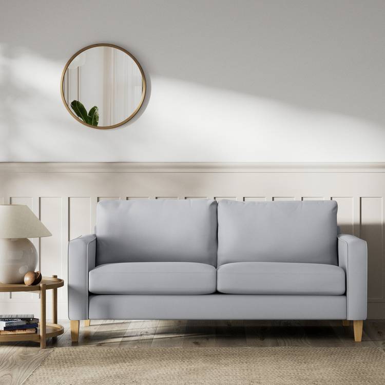 Habitat Flint Fabric 3 Seater Sofa - Grey - Ash Leg 0