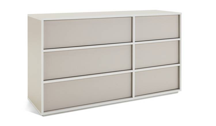 Habitat Edale 3+3 Drawer Chest - Putty