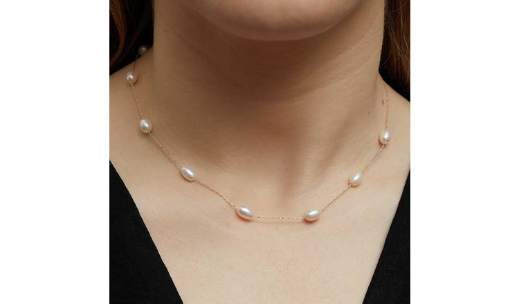 Argos pearl necklace set clearance