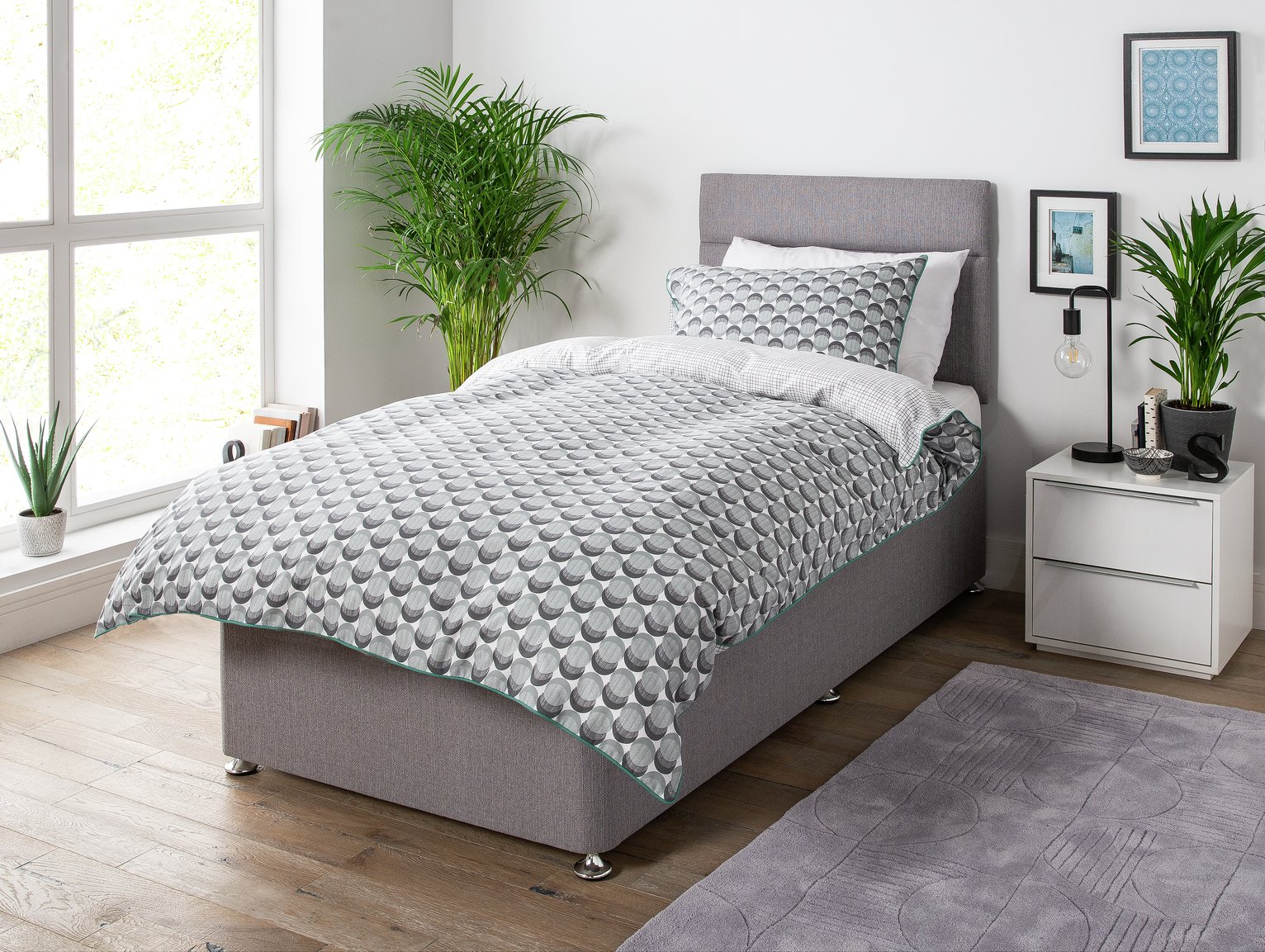 Argos Home Winslow 600 Pocket Single Divan - Grey