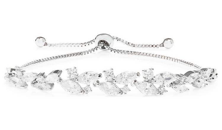 Jon Richard Rhodium Plated Cubic Zirconia Crystals Bracelet 