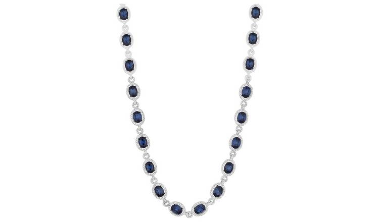 Jon Richard Silver Plated Blue Halo Necklace