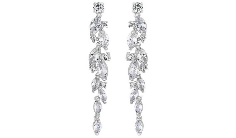 Jon Richard Cubic Zirconia Crystals Bridal Drop Earrings