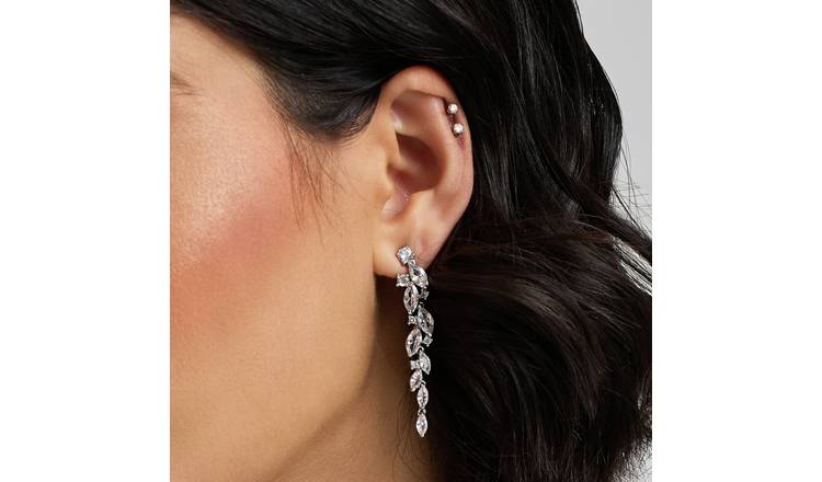 Buy Jon Richard Cubic Zirconia Crystals Bridal Drop Earrings Womens earrings Argos