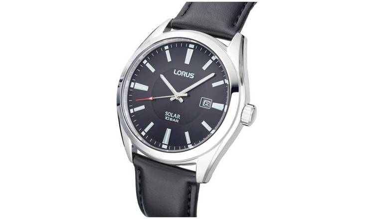 Buy Lorus Men s Solar Black Strap Watch Men s watches Argos