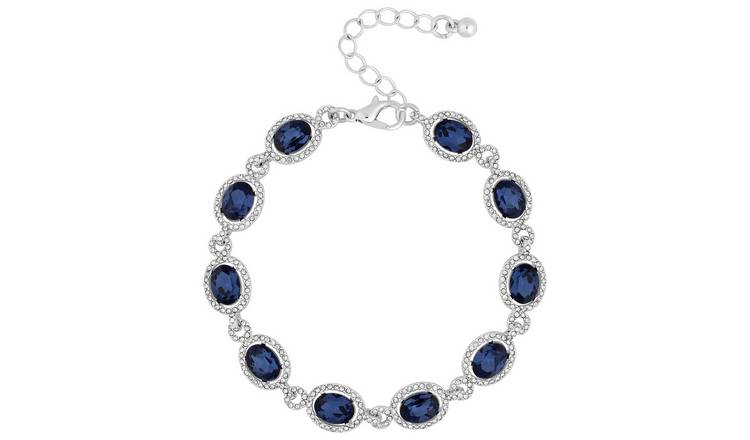 Jon Richard Silver Plated Blue Halo Bracelet 