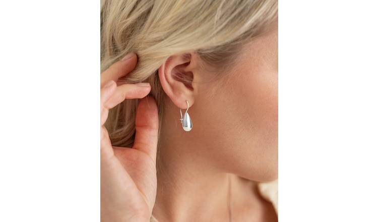 Revere Sterling Silver Oval Beads Drop Earrings
