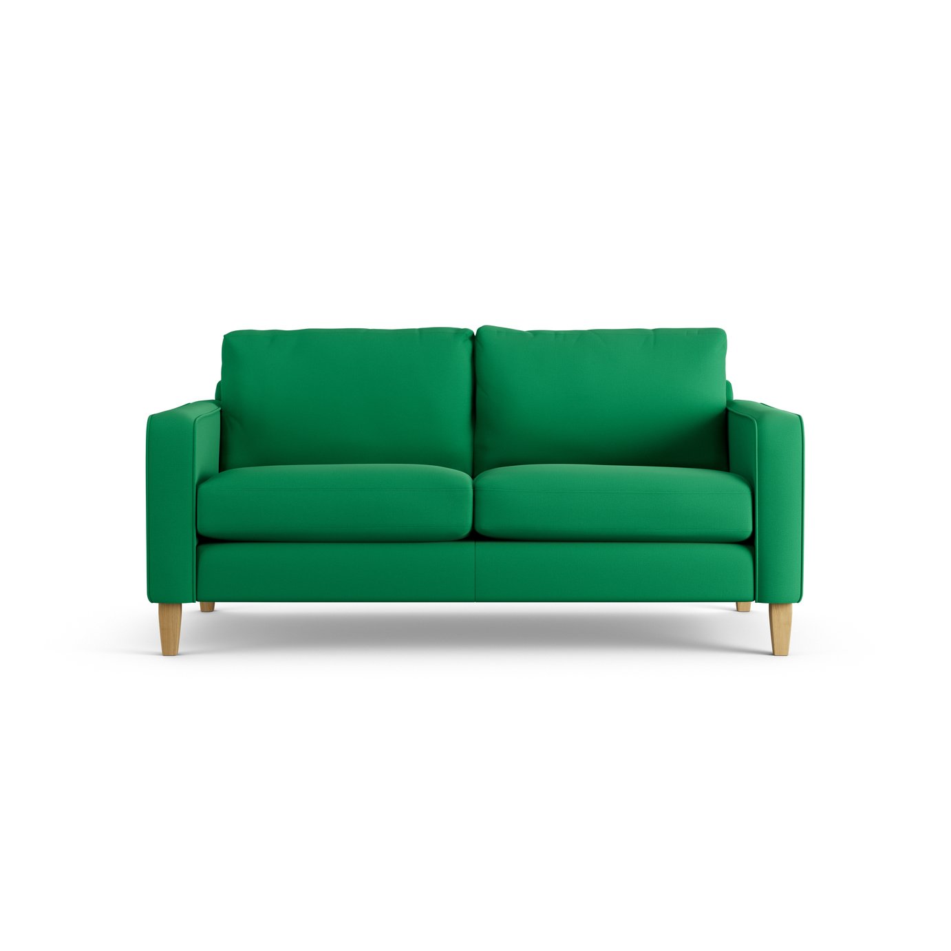 Habitat Flint Fabric 2 Seater Sofa - Emerald Green - Ash Leg