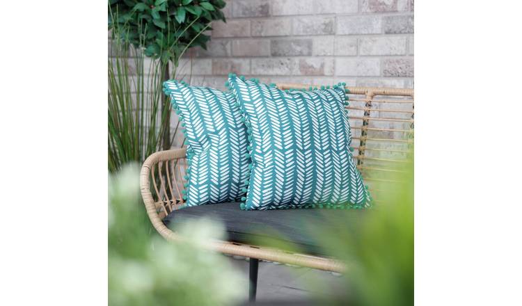 Streetwize Teal Fern Outdoor Cushions - Pack of 4