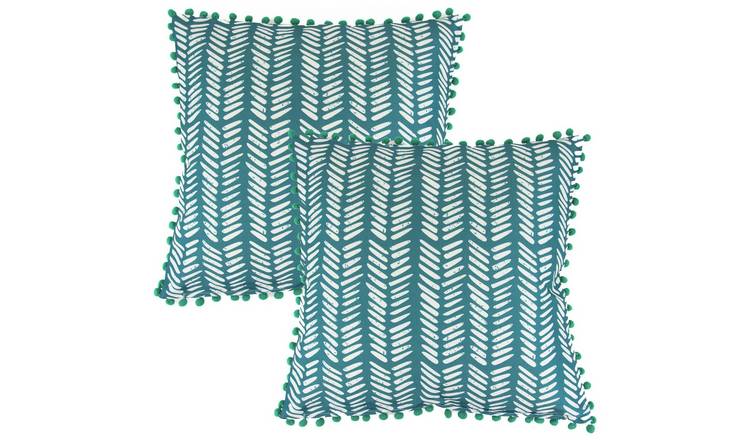 Buy Streetwize Teal Fern Outdoor Cushions Pack of 4 Outdoor cushions Habitat