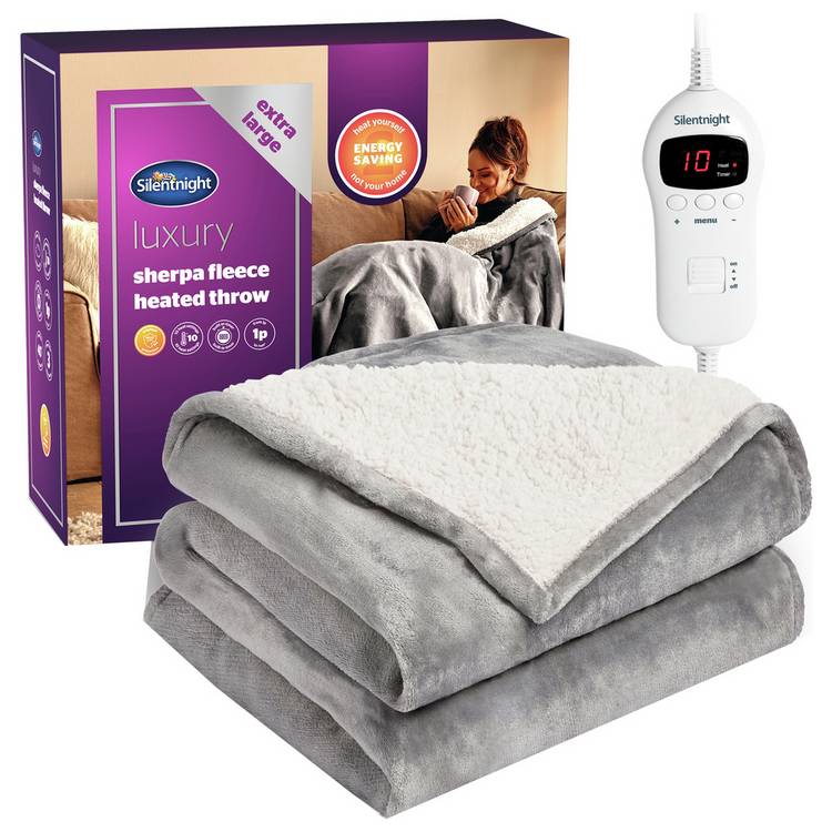 Silentnight Luxury Sherpa Fleece Heated Throw 0
