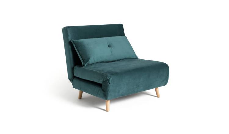 Buy Habitat Roma Velvet Chairbed - Teal | Sofa beds | Argos
