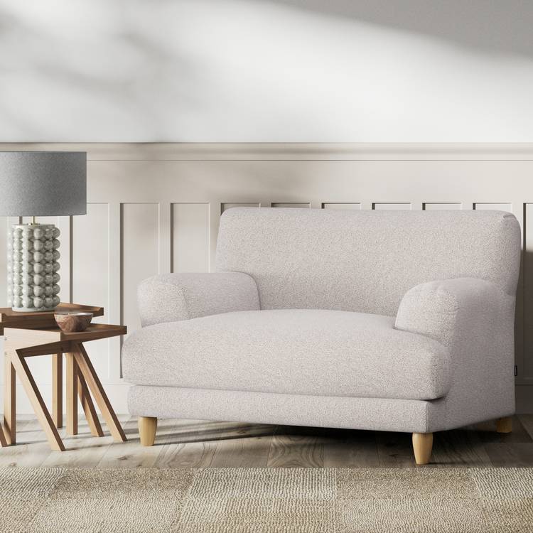 Habitat Askem Fabric Cuddle Chair - Natural - Ash Leg 0