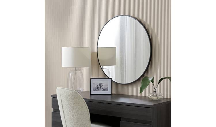 Home Essentials Black Round Wall Mirror - 70x70cm