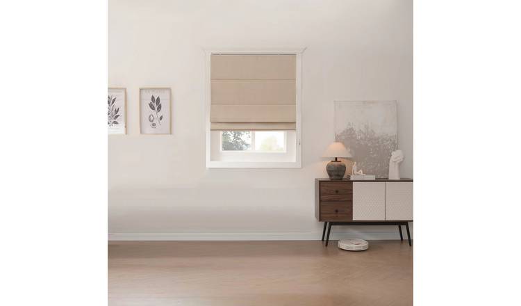 Little Black Book Plain Blackout Roman Blind - Natural