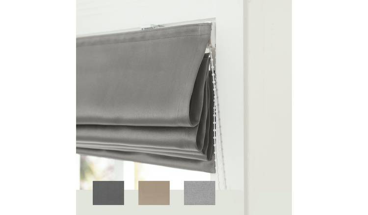 Little Black Book Plain Blackout Roman Blind - Dove Grey