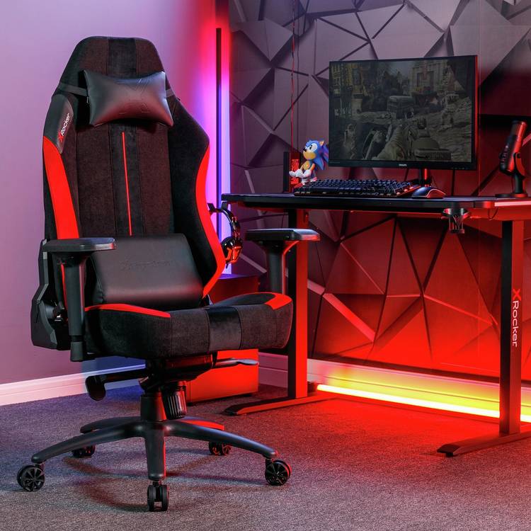 X Rocker Onyx Office Gaming Chair - Black & Red 0