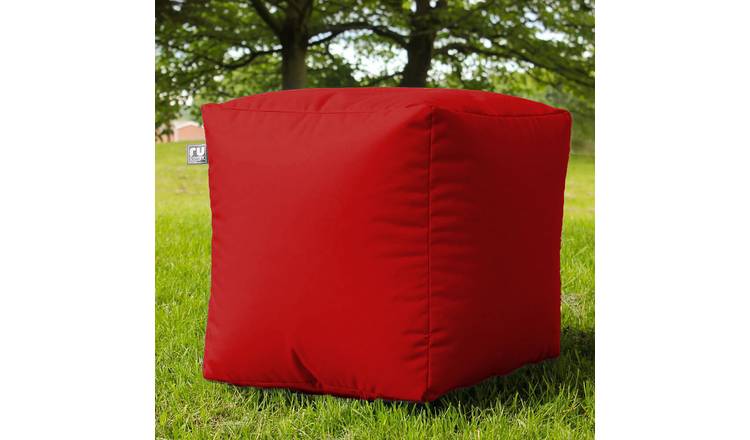 rucomfy Indoor Outdoor Cube Bean Bag - Red