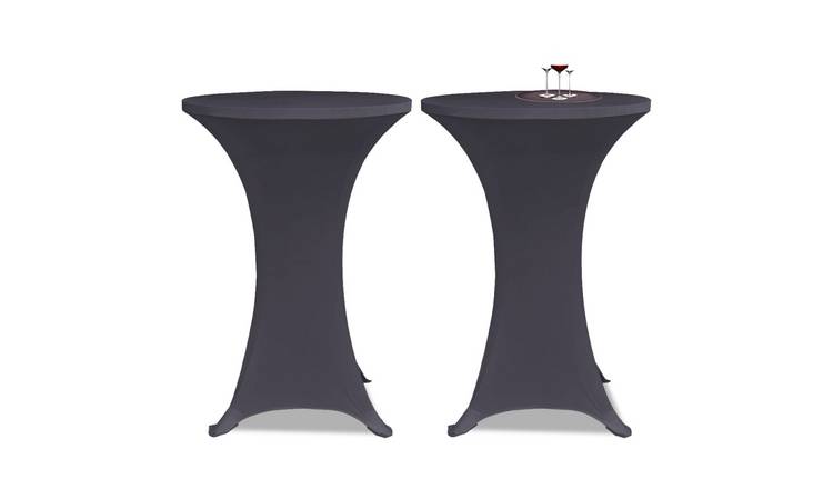 Walplus Pack of 2 Stretch Table Cover - Anthracite - 80 cm