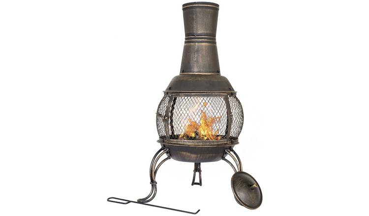 La Hacienda Medium Steel Chimenea - Bronze