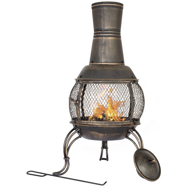 La Hacienda Medium Steel Chimenea - Bronze 0