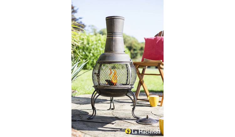 La Hacienda Medium Steel Chimenea - Bronze
