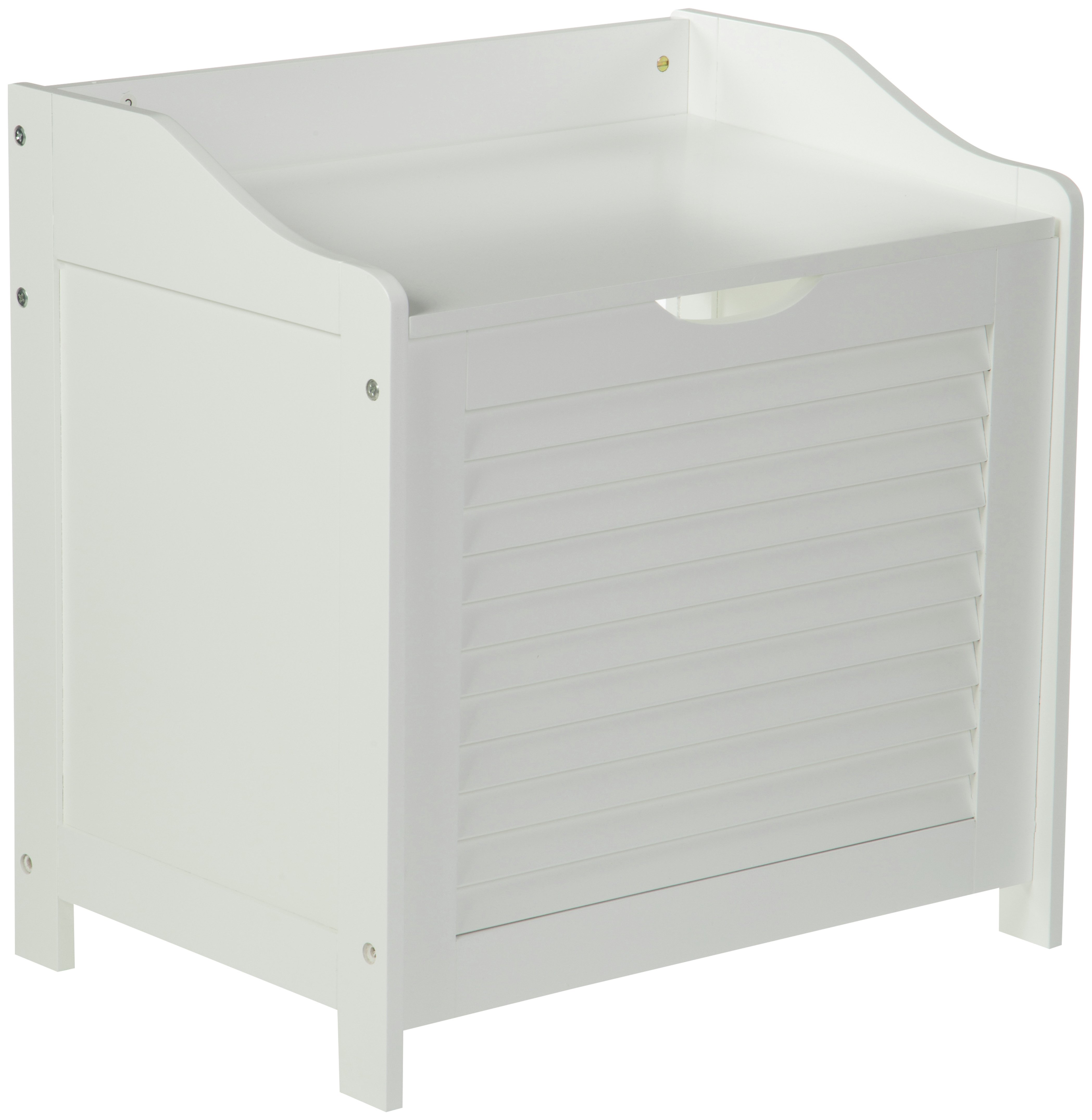 Premier Housewares Wooden Laundry Storage Cabinet - White.