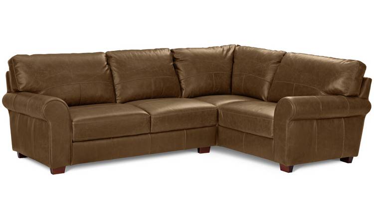 Argos Home Salisbury Leather Right Hand Corner Sofa - Tan