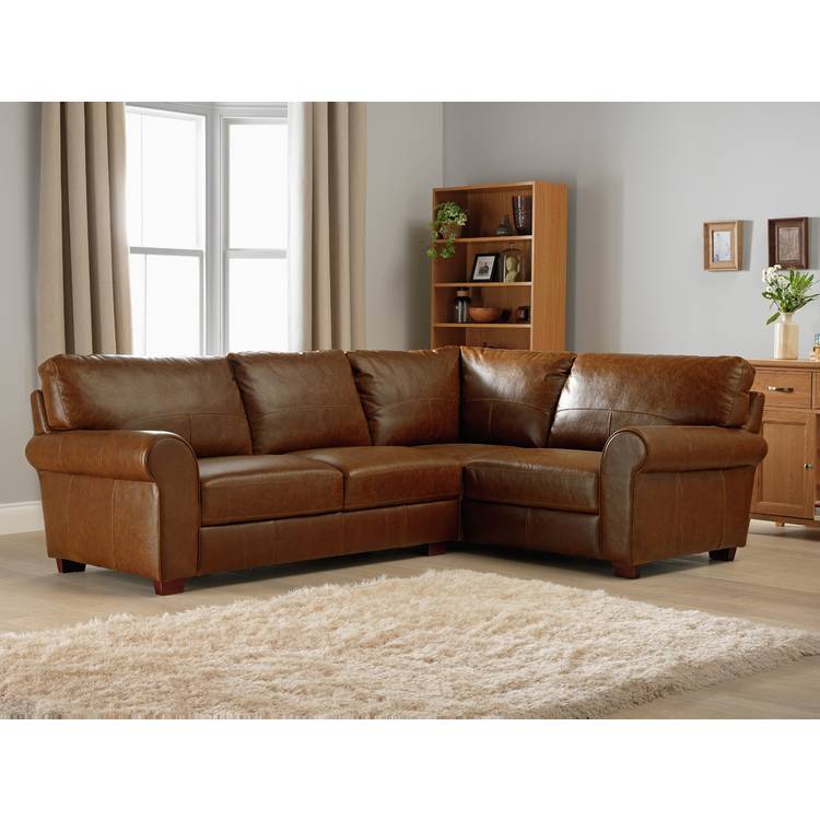 Argos Home Salisbury Leather Right Hand Corner Sofa - Tan 0