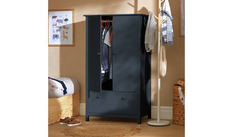 Argos Home Scandinavia 2 Door 1 Drawer Wardrobe - Ink Blue