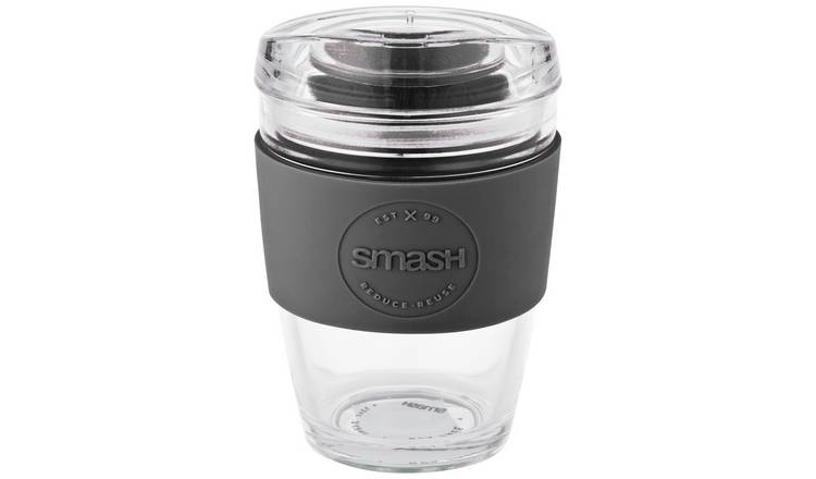 Smash Black Glass Coffee Cup - 340ml